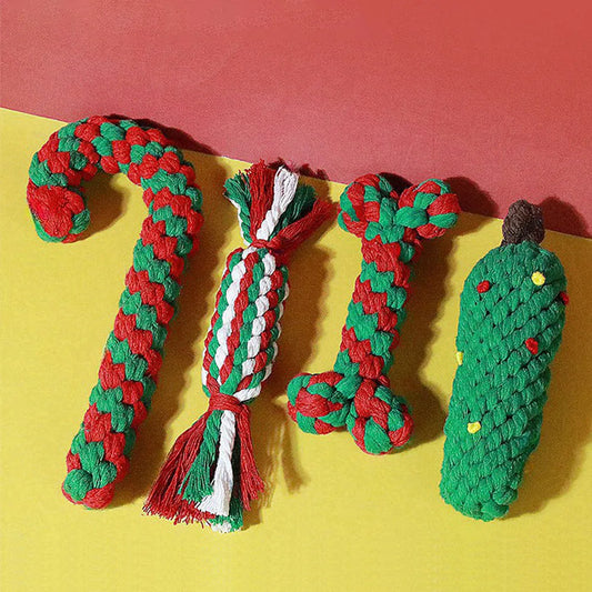 Christmas Rope Chew Toy Set for Dogs