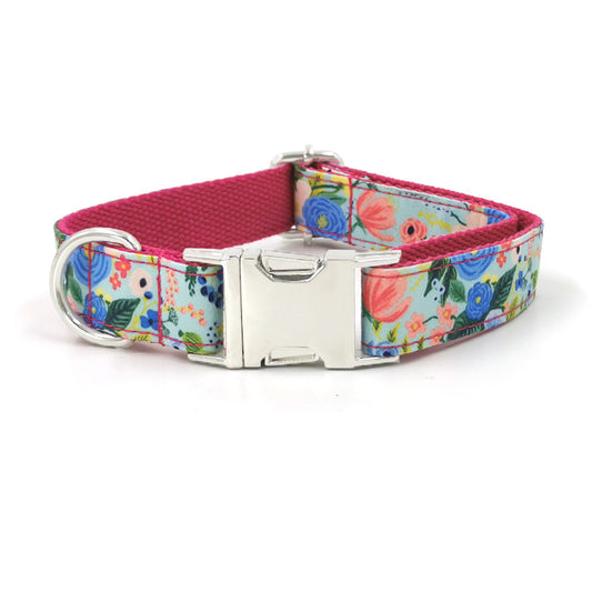 Cute Printed Dog Collar with Silver Buckle