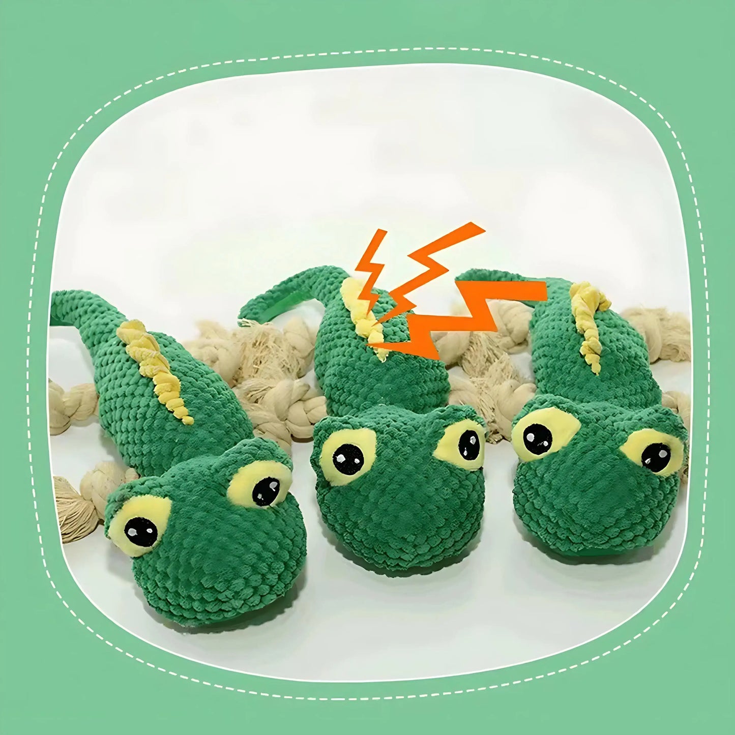 Lizard Plush Dog Toy with Squeaker