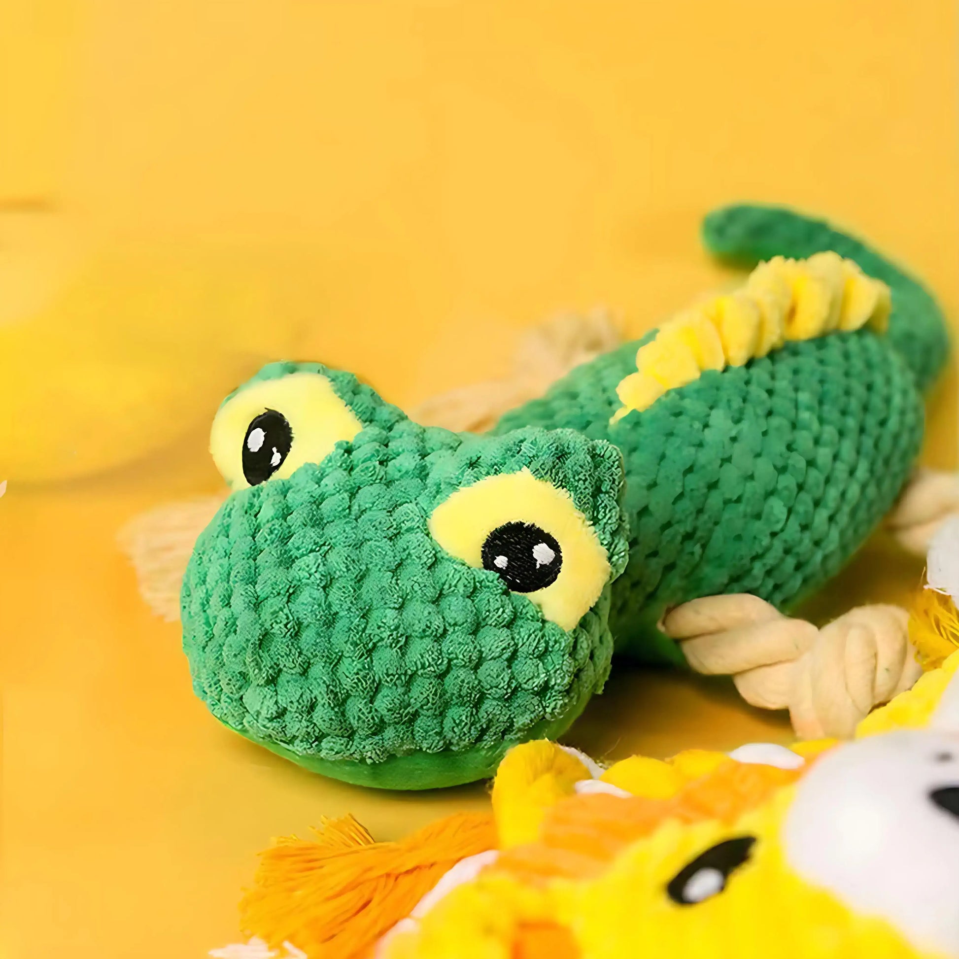 Lizard Plush Dog Toy with Squeaker