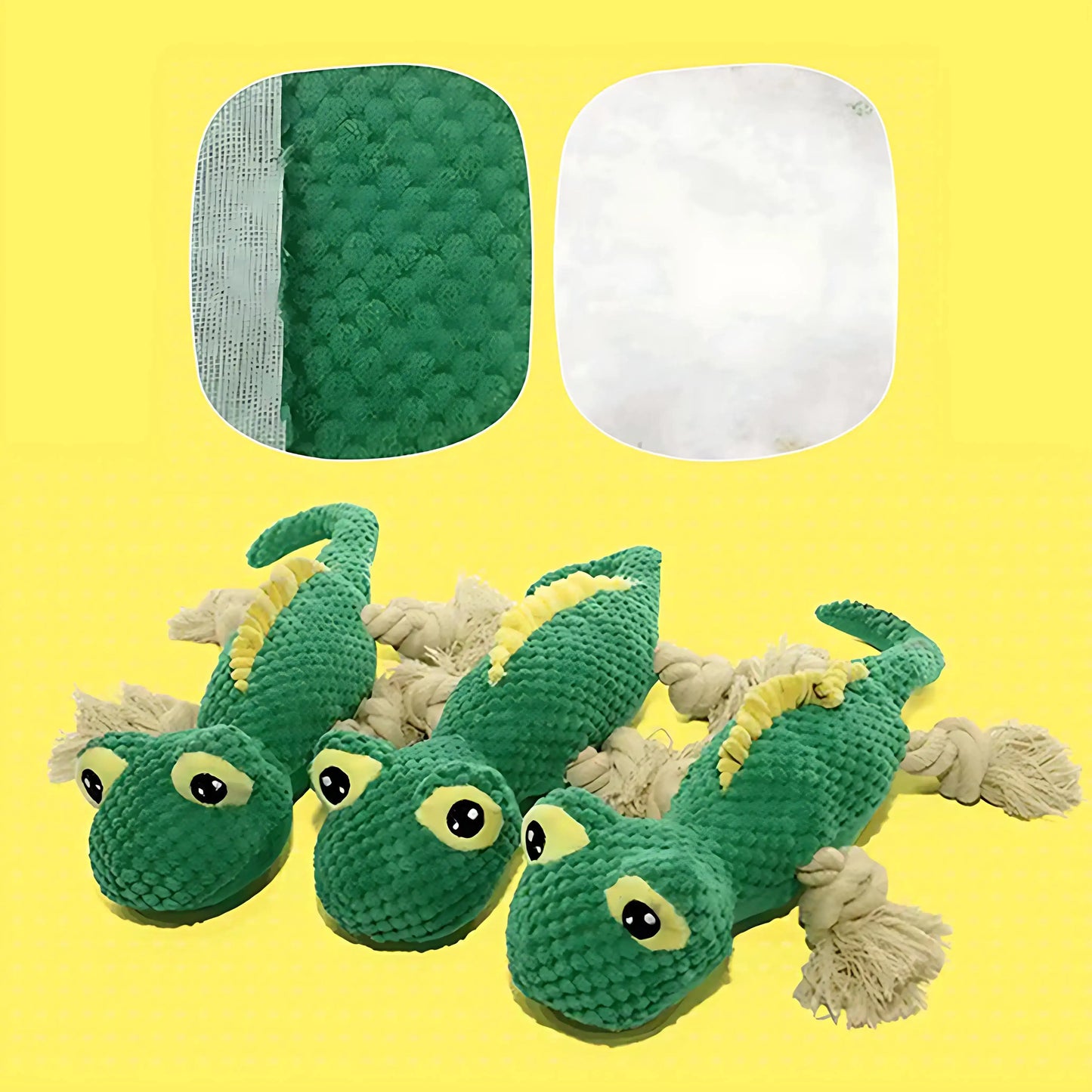 Lizard Plush Dog Toy with Squeaker