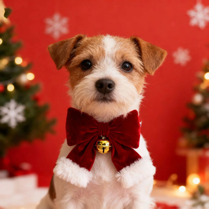 Christmas Pet Collar with 3D Bow