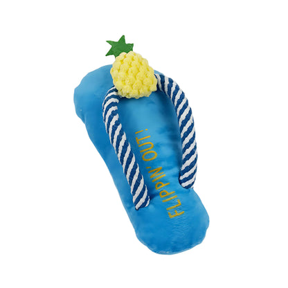 Plüsch-Hundespielzeug in Pantoffelform mit Quietscher