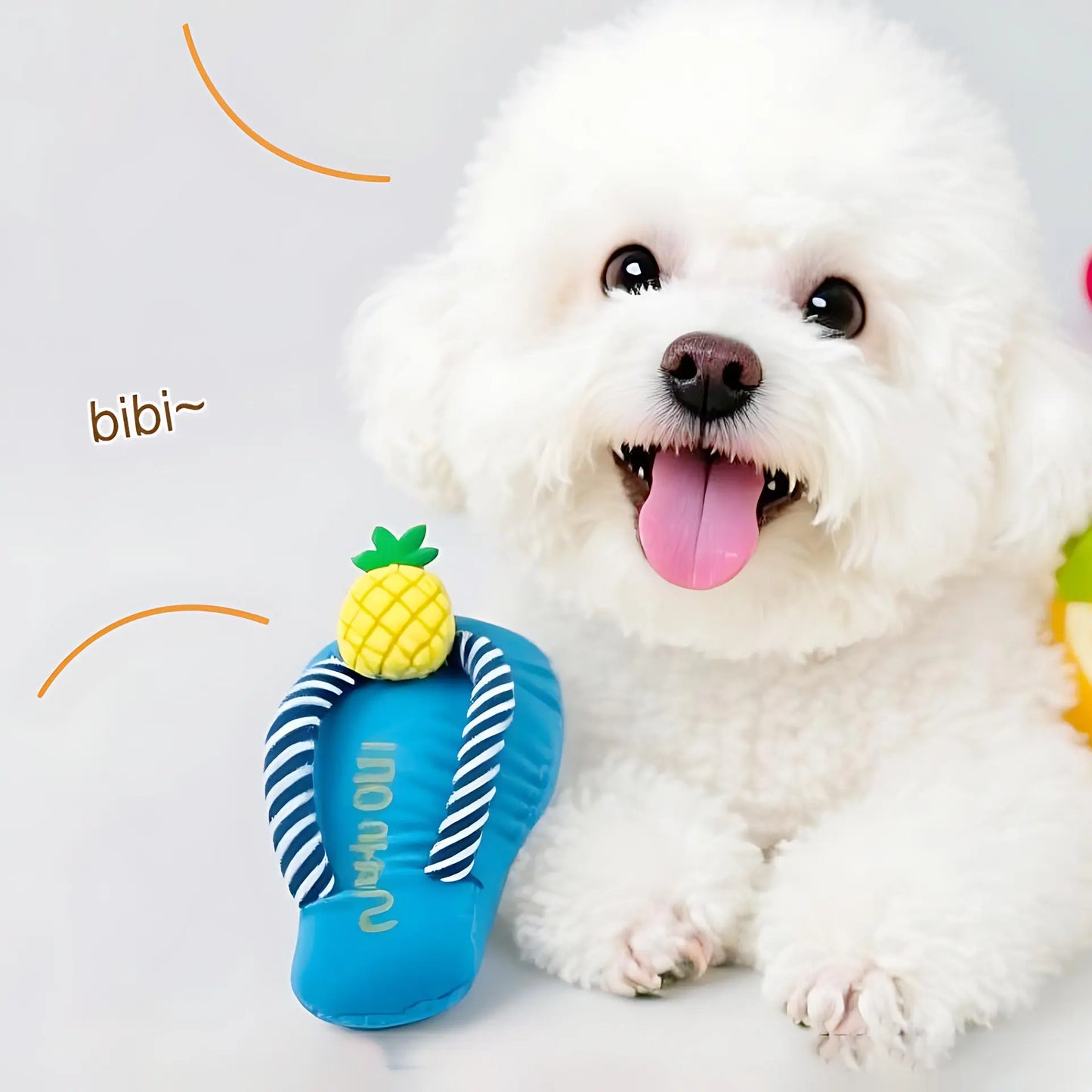 Plüsch-Hundespielzeug in Pantoffelform mit Quietscher