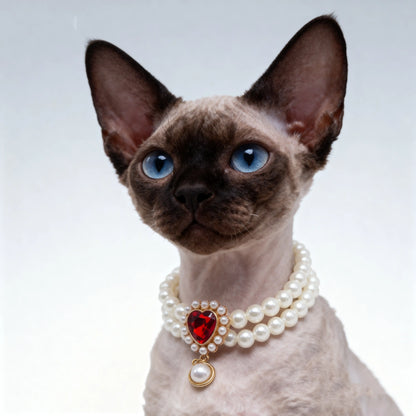 Doppelreihige Perlenkette für Katzen