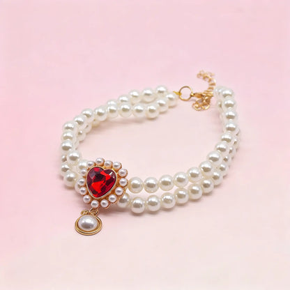 Doppelreihige Perlenkette für Katzen