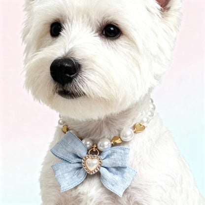 Perlenkette mit eleganter Fliege für Haustiere