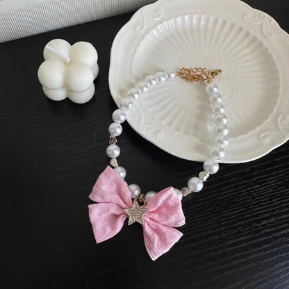 Perlenkette mit eleganter Fliege für Haustiere