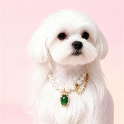 Vintage-Perlenkette für Haustiere