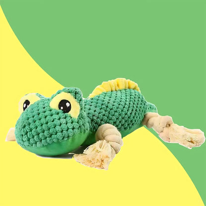 Lizard Plush Dog Toy with Squeaker