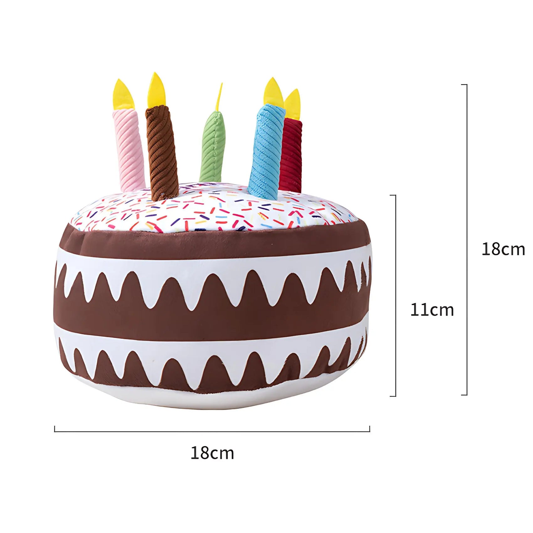Birthday Cake Plush Dog Toy with Squeaker