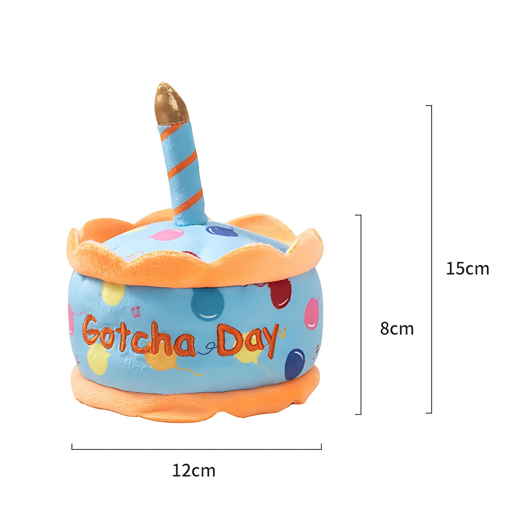 Birthday Cake Plush Dog Toy with Squeaker