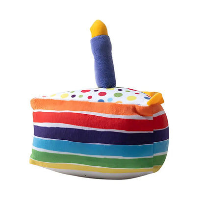 Plüschtier für Hunde in Geburtstagskuchenform mit Quietscher