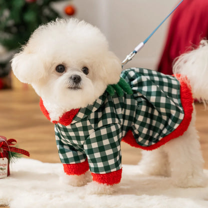 Christmas Lamb Fleece Pet Harness Coat