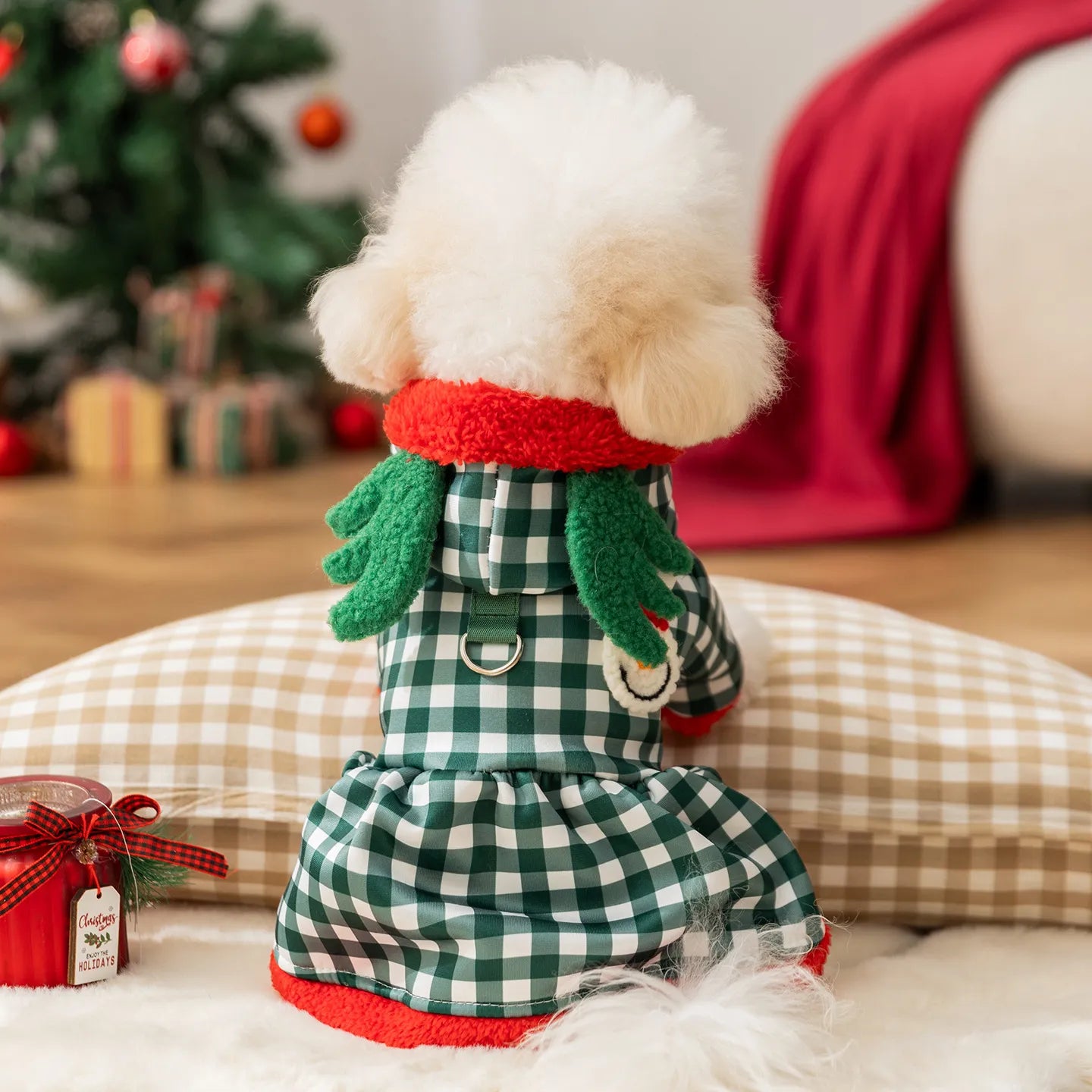 Christmas Lamb Fleece Pet Harness Coat