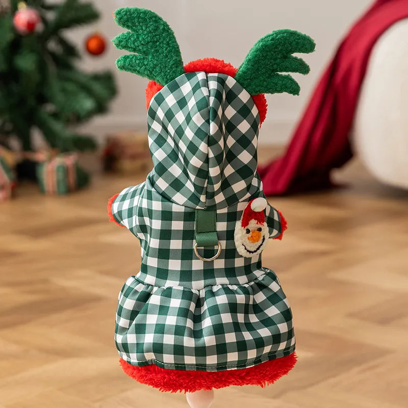 Christmas Lamb Fleece Pet Harness Coat