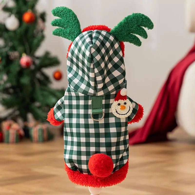 Christmas Lamb Fleece Pet Harness Coat