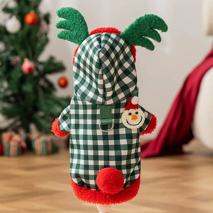 Christmas Lamb Fleece Pet Harness Coat