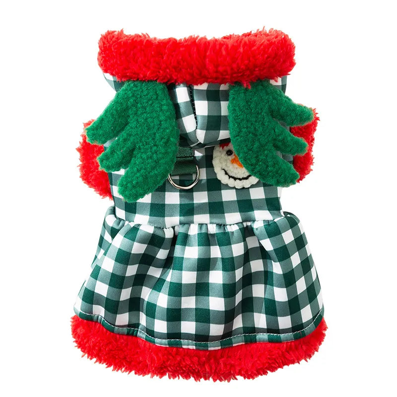 Christmas Lamb Fleece Pet Harness Coat