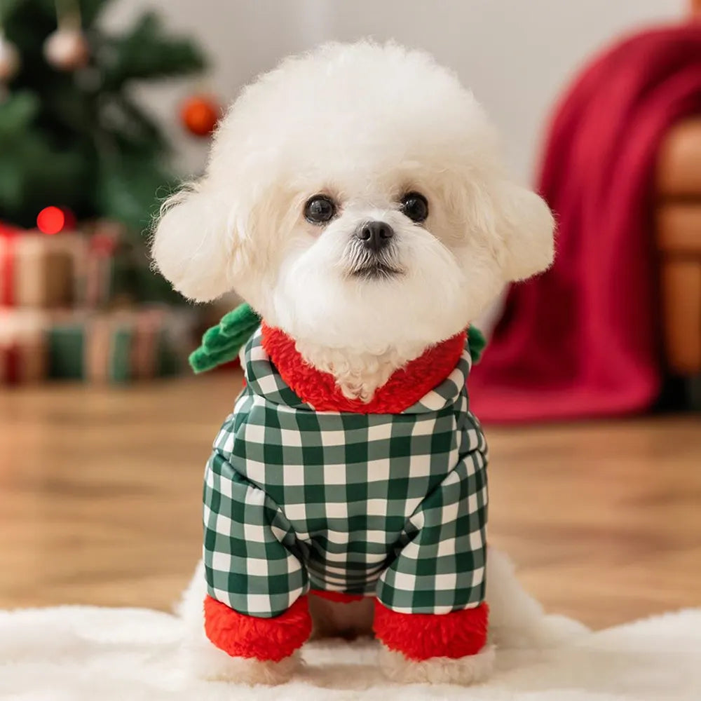 Christmas Lamb Fleece Pet Harness Coat