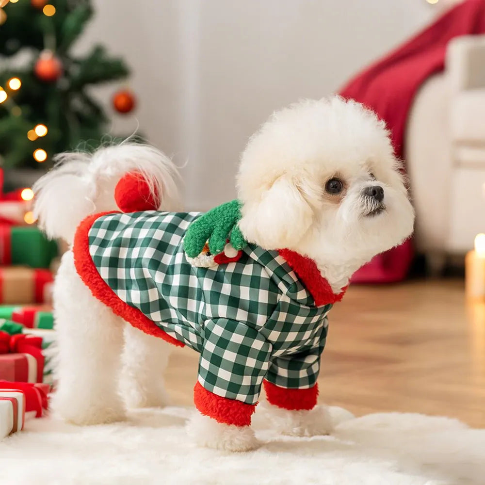 Christmas Lamb Fleece Pet Harness Coat