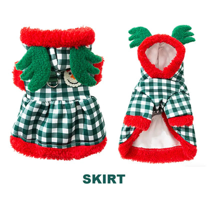 Christmas Lamb Fleece Pet Harness Coat