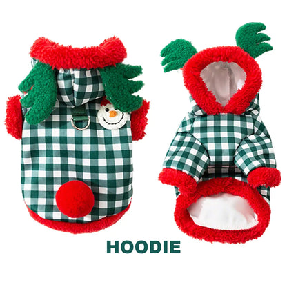 Christmas Lamb Fleece Pet Harness Coat