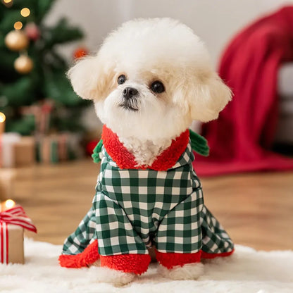 Christmas Lamb Fleece Pet Harness Coat