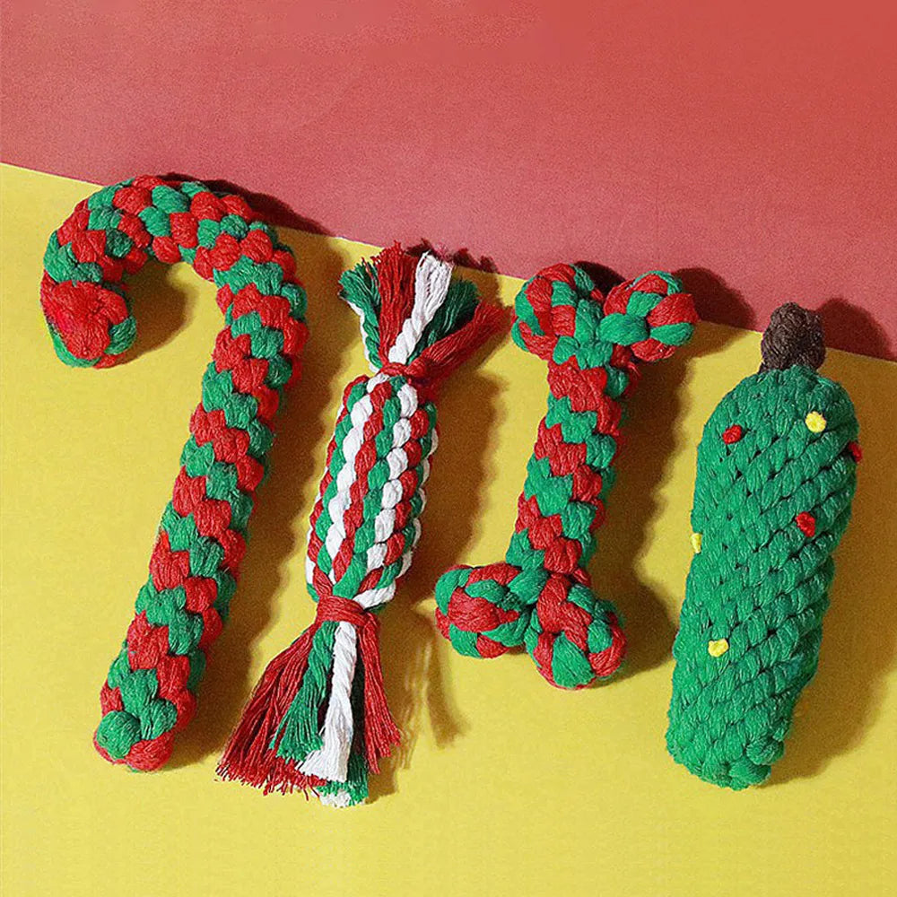 Christmas Rope Chew Toy Set for Dogs