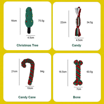 Christmas Rope Chew Toy Set for Dogs