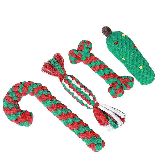 Christmas Rope Chew Toy Set for Dogs