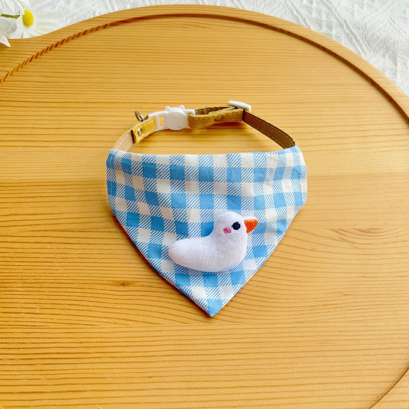 Cute Plaid Pet Bandana Collar