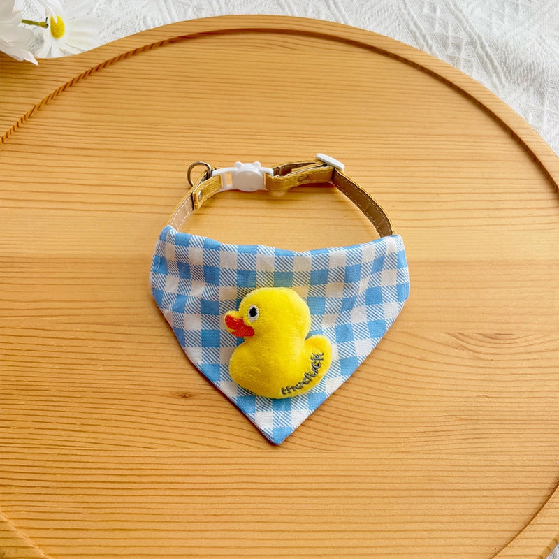 Cute Plaid Pet Bandana Collar