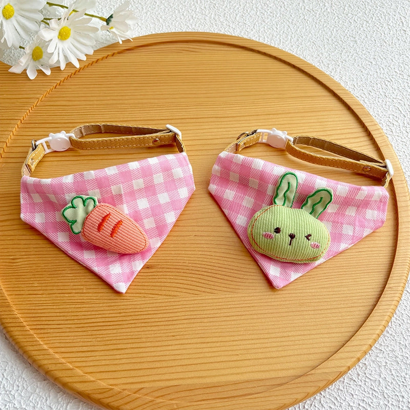 Cute Plaid Pet Bandana Collar