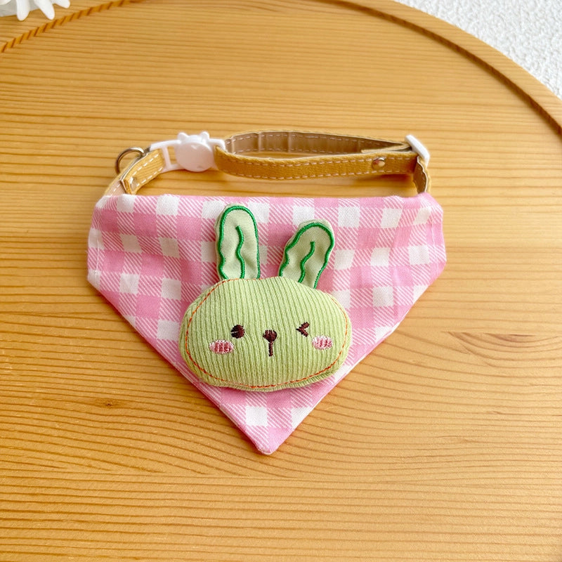 Cute Plaid Pet Bandana Collar