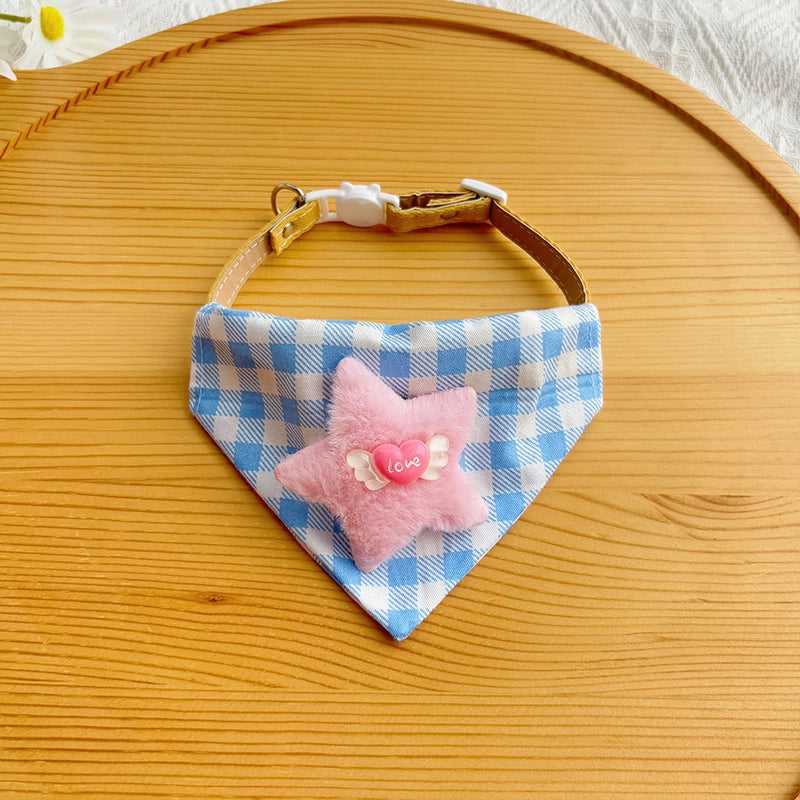 Cute Plaid Pet Bandana Collar