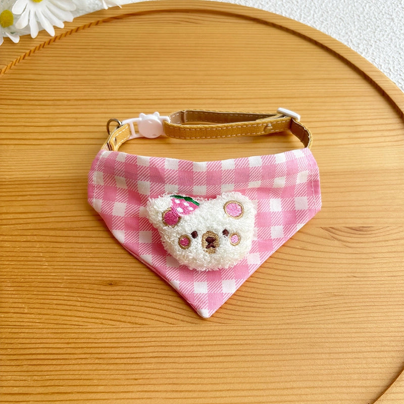 Cute Plaid Pet Bandana Collar