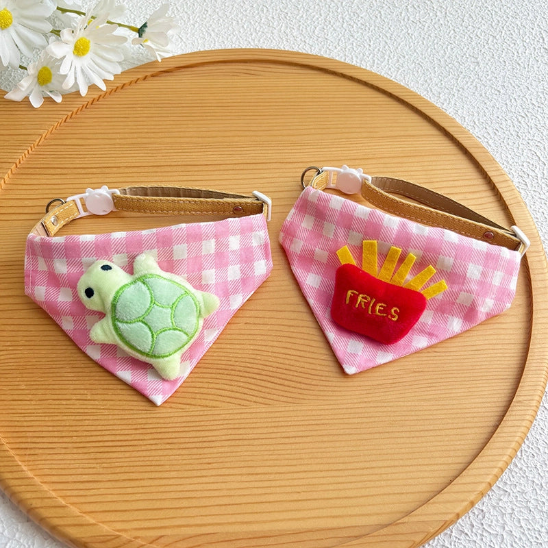 Cute Plaid Pet Bandana Collar