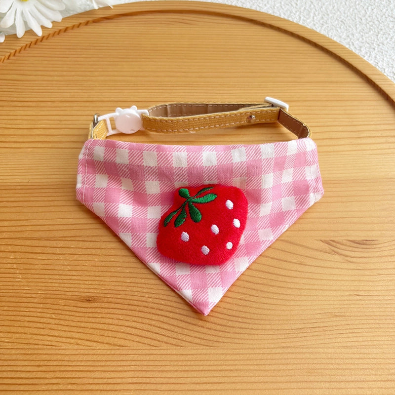 Cute Plaid Pet Bandana Collar