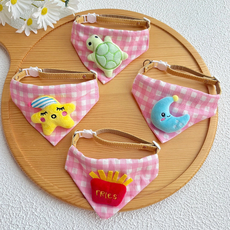Cute Plaid Pet Bandana Collar