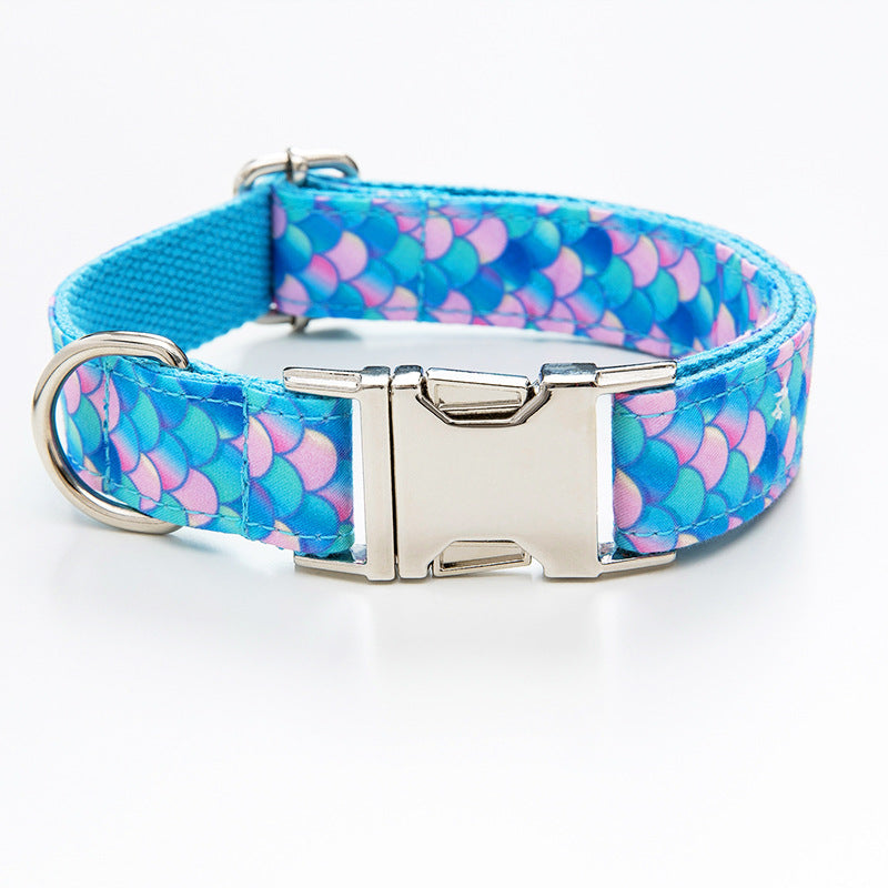 Cute Printed Dog Collar with Silver Buckle