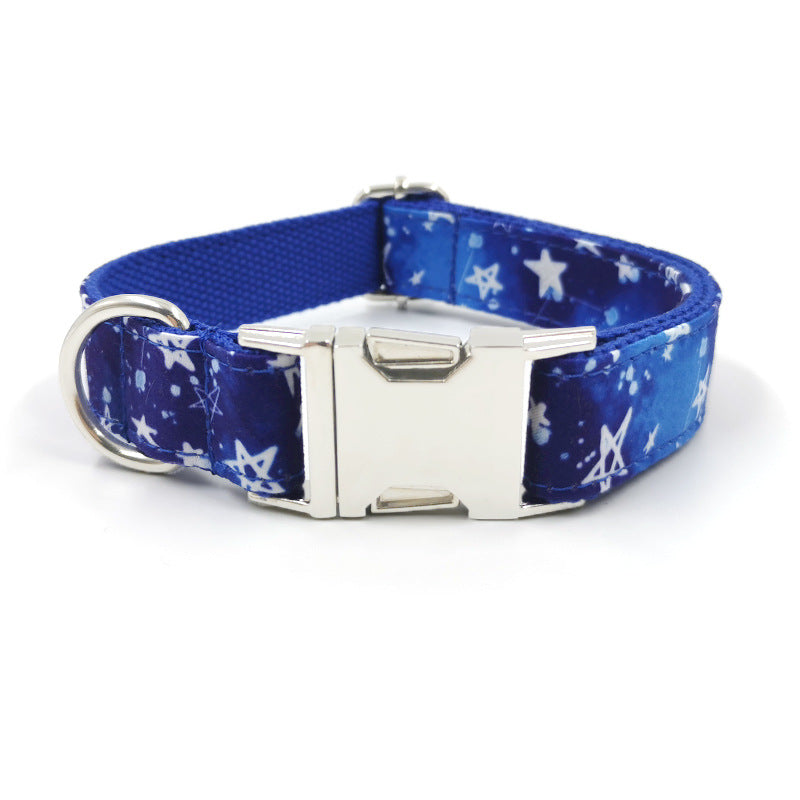 Cute Printed Dog Collar with Silver Buckle