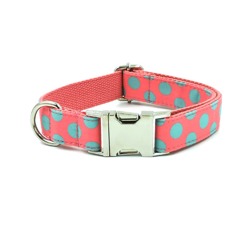 Cute Printed Dog Collar with Silver Buckle