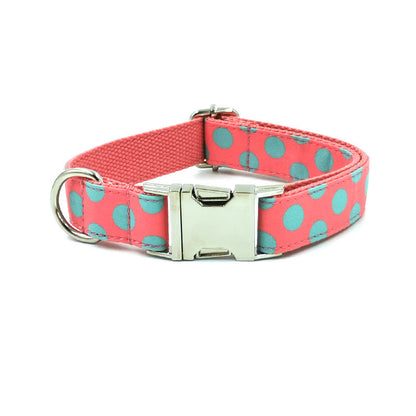 Niedliches bedrucktes Hundehalsband mit silberner Schnalle