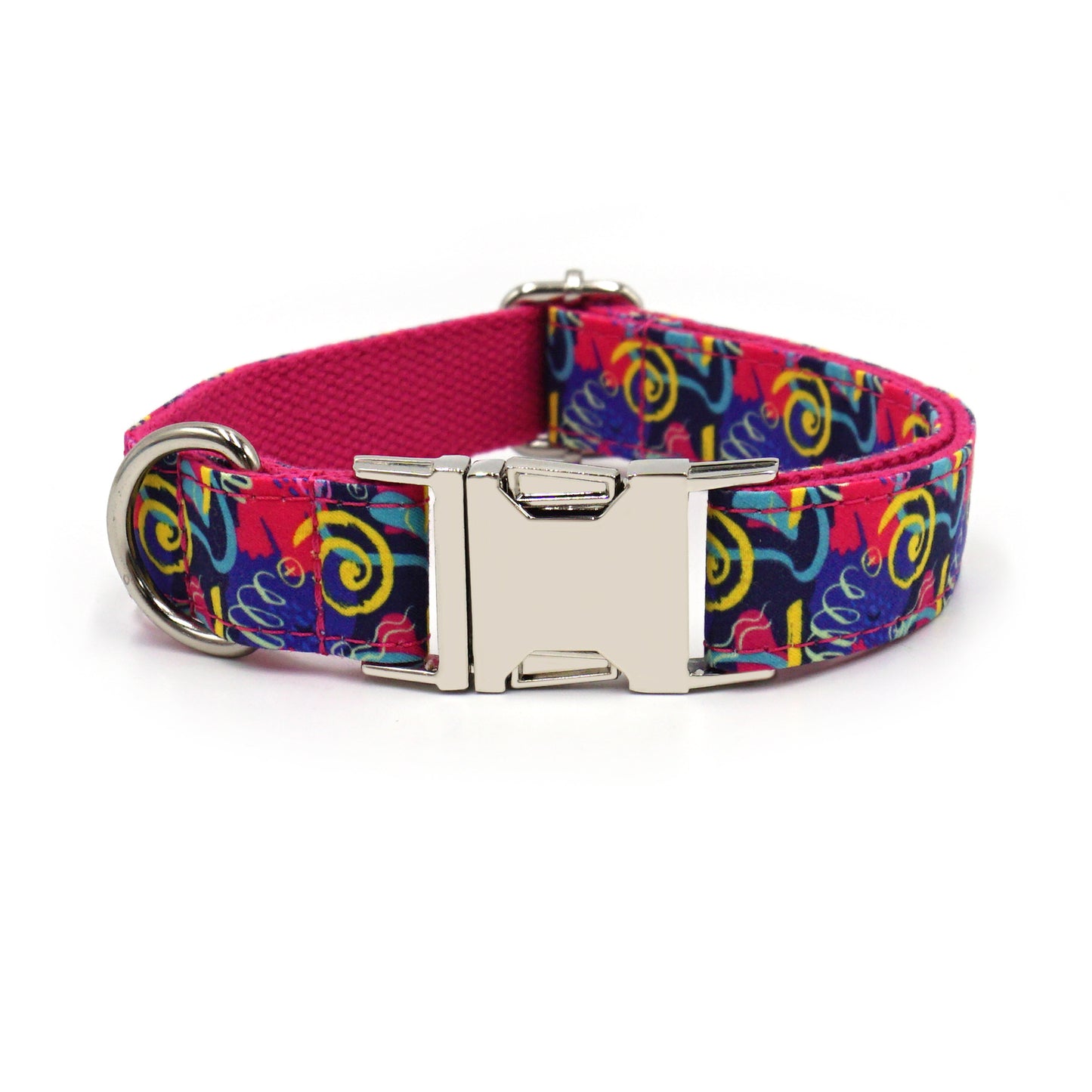 Cute Printed Dog Collar with Silver Buckle