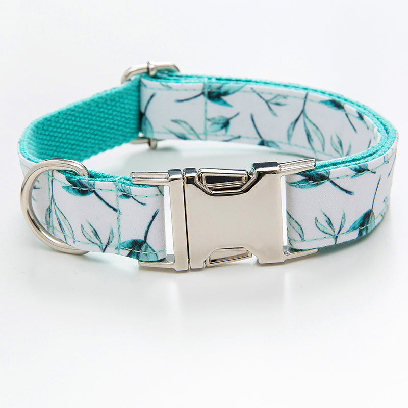 Cute Printed Dog Collar with Silver Buckle