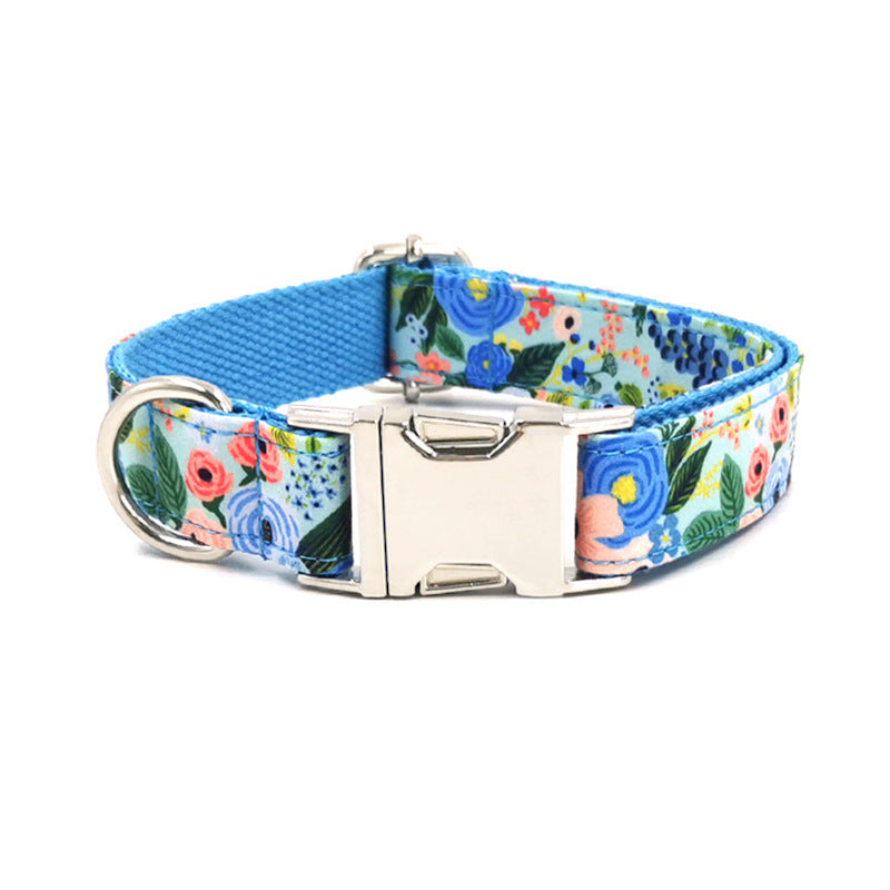 Cute Printed Dog Collar with Silver Buckle