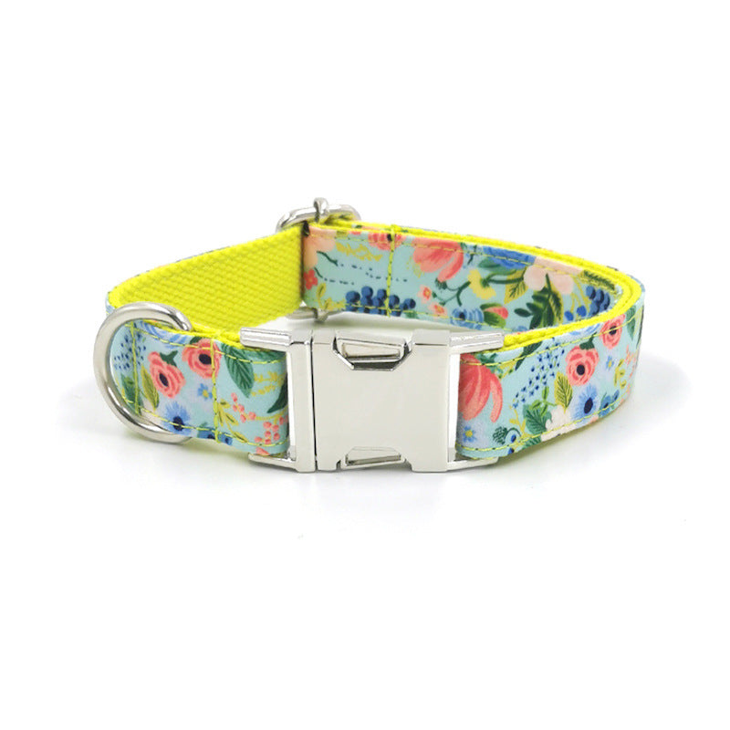 Cute Printed Dog Collar with Silver Buckle