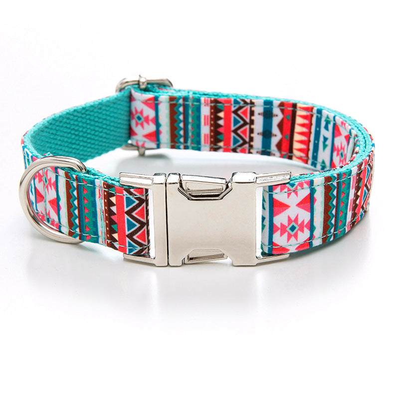 Cute Printed Dog Collar with Silver Buckle