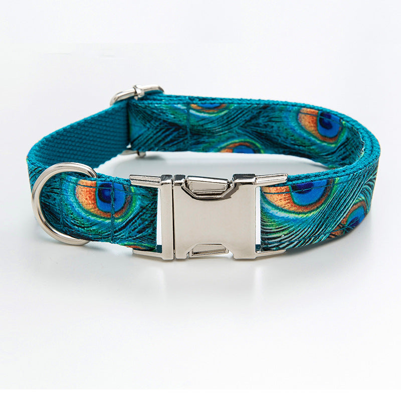 Cute Printed Dog Collar with Silver Buckle